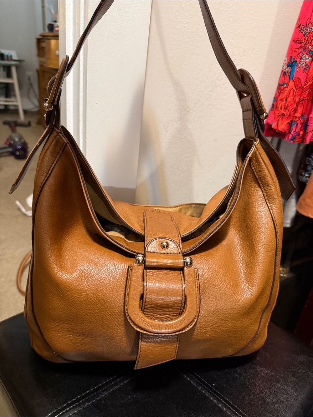ETIENNE AIGNER Leather SHOULDER Tote in Tan - Genuine Leather